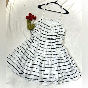 Staccato Striped Tiered Baby Doll Mini Dress - Large